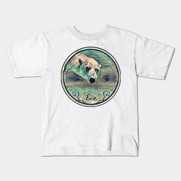Polar bear under water Kids T-Shirt by UMF - Fwo Faces Frog